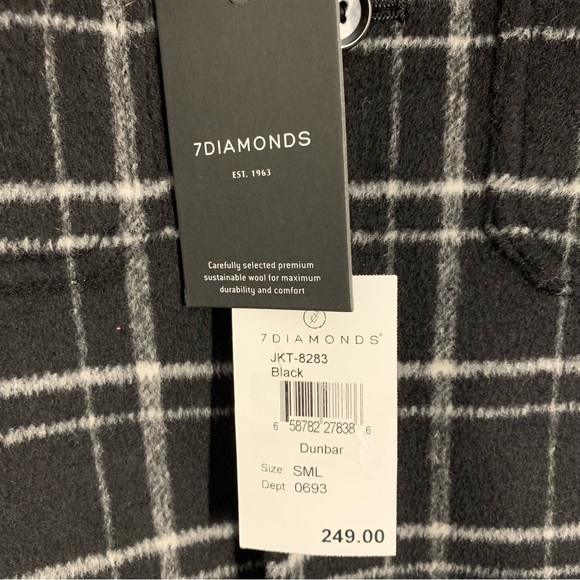 7 Diamonds Men’s Dunbar Shirt Jacket With Pockets Black Size Small - Picture 7 of 9
